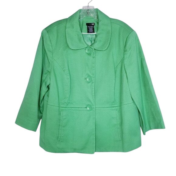 EAST 5th Women's 18 W Blazer Spring Green Button Jacket Career Old Money - Picture 7 of 8